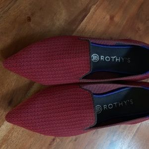 Rothy's size 10.5 dark red pointy toe loafers